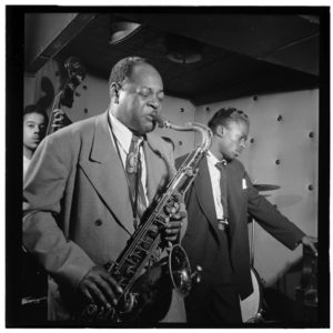 Coleman Hawkins Miles Davis ca. September 1946 Spotlite, New York, by William P. Gottlieb